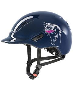 Uvex Kidoxx Riding Hat Flower Pony Navy Shiny