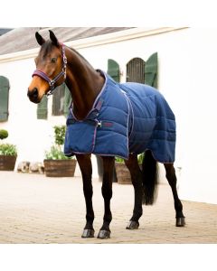 Horseware Rambo Optimo Plus 200g Stable Rug Navy/Burgundy/Teal/Navy