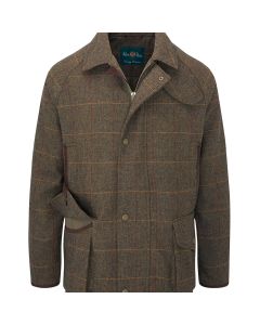 Alan Paine Mens Combrook Waterproof Tweed Coat Teak