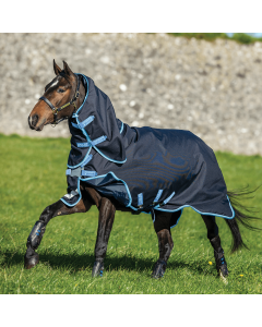 Horseware Amigo Bravo 12 Plus Turnout Rug Bundle Navy/Turquoise, Aqua & Blue