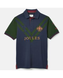 Joules Mens Embellished Polo Top Navy/Green