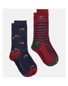 Joules Mens Kingsbury 2 Pk Socks Red