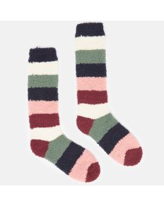 Joules Womens Fluffy Socks Country Stripe