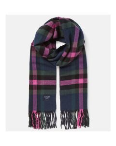 Joules Womens Langtree Scarf Navy Pink Check