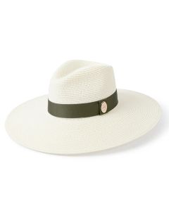 Hicks & Brown Womens Pebmarsh Fedora Hat Cream/Khaki