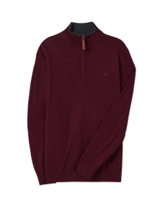 RM Williams Mens Ernest Sweater Burgundy