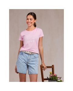 Beaumont & Bear Womens Sailing Club T-Shirt Pastel Pink