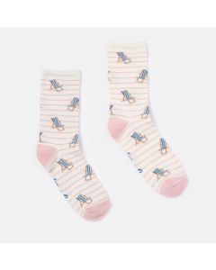 Joules Excellent Everyday Socks Deck Chair Pink Stripe