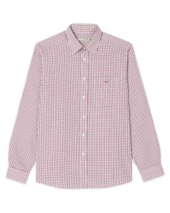 RM Williams Mens Collins Shirt Burgundy/White