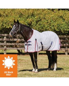 WeatherBeeta Summer Sheet Lite III Turnout Rug White/Navy/Red