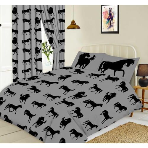 Platinum Kidz Collection Grey Horse Duvet Set Single Chelford