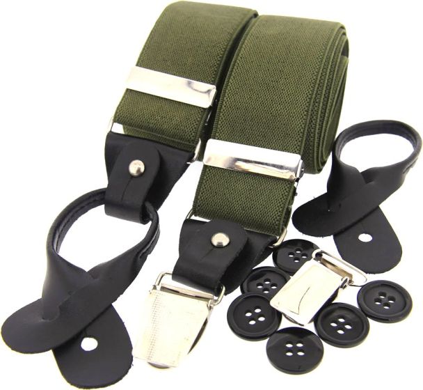 Sax Mens Luxury Braces Olive