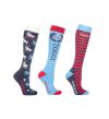 Toggi Ladies 3 Pack Polperro Equestrian Socks Night Blue