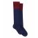 Fairfax & Favor Ladies Signature Knee High Socks-Navy/Burgundy