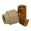 Plasson 25mm to 3/4" Brass Wall Plate Elbow (9055)