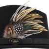 Hicks & Brown Ladies Suffolk Fedora Black Guinea and Pheasant Feather
