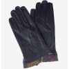 Barbour Womens Tartan Trimmed Leather Gloves Black
