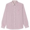 RM Williams Mens Collins Shirt Burgundy/White