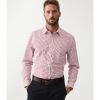 RM Williams Mens Collins Shirt Burgundy/White