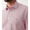 RM Williams Mens Collins Shirt Burgundy/White