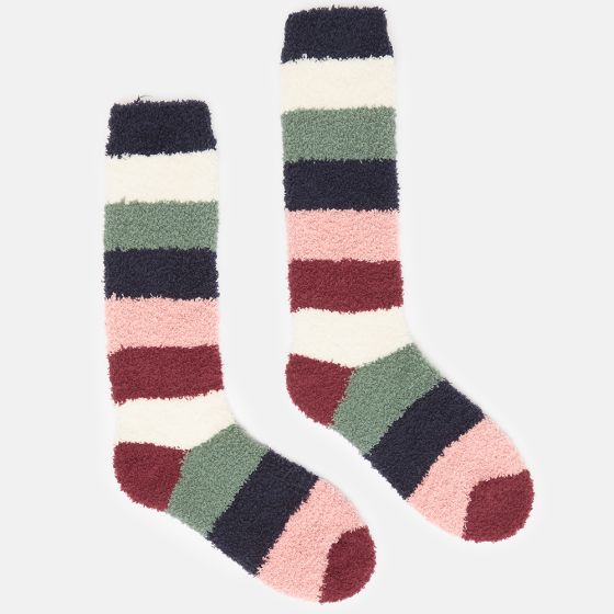 Joules Womens Fluffy Socks Country Stripe