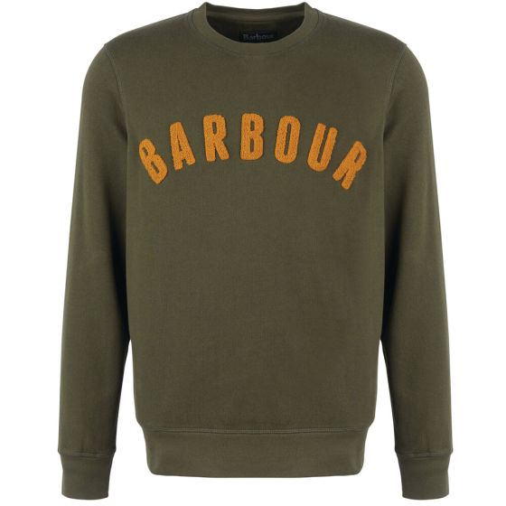 Barbour Mens Prep Logo Crew Jumper Olive
