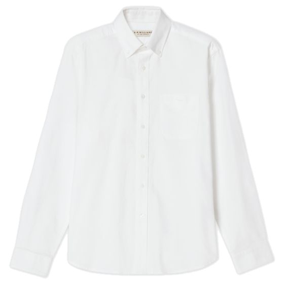 RM Williams Mens Collins Button Down Shirt White