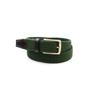 Ibex of England 35mm Woven Belt with Leather Trims