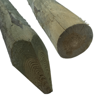 Fence Stake Round Peeled UC3 Treated Green 75-100mm (W) x 2.1m (L)