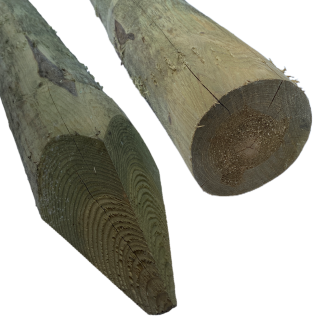 Fence Stake Round Peeled Treated Green 75-100mm (W) x 2.1m (L)