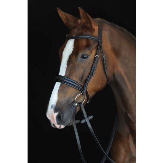 Collegiate Mono Crown Padded Raised Cavesson Bridle Black