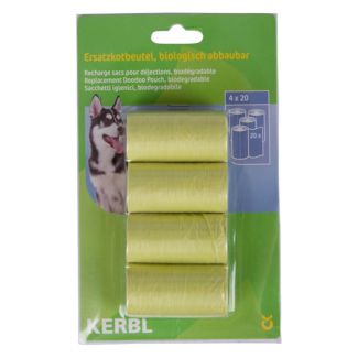 Kerbl Biodegradable Waste Dog Poo Bags 4x20 Pack