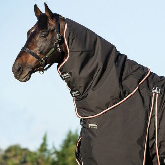 Horseware Rambo Optimo 0g Turnout Rug Hood Black/Orange