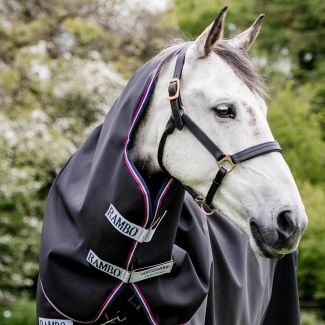 Horseware Rambo Supreme Turnout Rug Hood 0g Navy/Burgundy