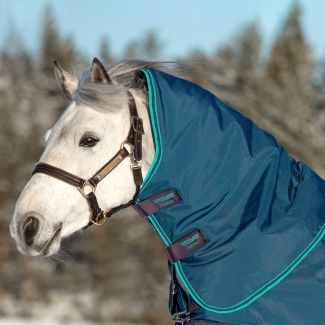 Horseware Rhino Original 0g Turnout Rug Hood Navy/Grey/Aqua