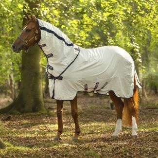 Horseware Rambo Natura Summer Sheet Lite Combo Turnout Rug White/Navy| Chelford Farm Supplies