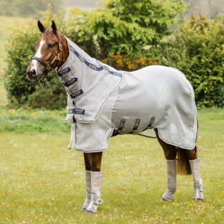 Horseware Rambo Protector Fly Rug Silver/Navy/White/Beige