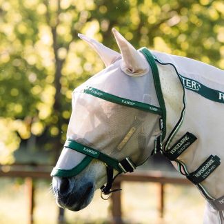 Horseware Rambo Plus Fly Mask Oatmeal/Sage, Beige & Green