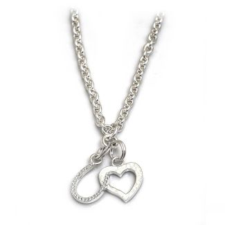 Hiho Silver Exclusive Sterling Silver Heart & Horseshoe Cluster Necklace