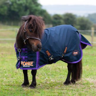 Gallop Equestrian Ponie Lightweight Turnout Rug - Navy/Purple