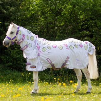 Gallop Equestrian Ponie Sweet Treats Combo Fly Rug - White