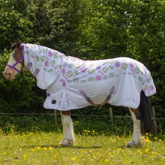 Gallop Equestrian Sweet Treats Combo Fly Rug - White