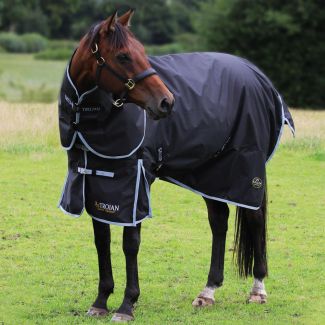 Gallop Equestrian Trojan 300 Dual Turnout Rug & Neck Set - Navy