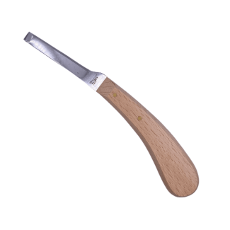 Aesculap Single Edge Left Hand Small Blade Redwood Handle Hoof Knife