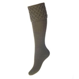 House of Cheviot Lady Rannoch Socks- Dark Olive