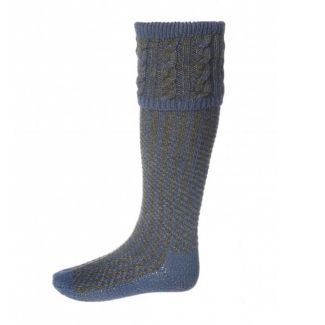 House of Cheviot Mens Reiver Socks & Garter Ties Blue Lovat