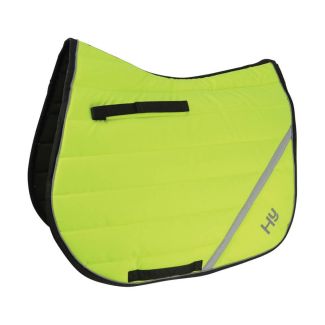 Hy Equestrian HyVIZ Reflector Comfort Saddle Pad Yellow - Chelford Farm Supplies