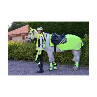 Hy Equestrian HyVIZ Reflector Mesh Exercise Sheet Yellow - Chelford Farm Supplies