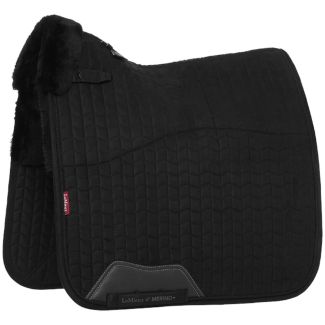 LeMieux Merino+ Half Lined Suede Dressage Saddle Pad Black/Black