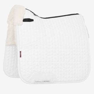 LeMieux Merino+ Half Lined Suede Dressage Saddle Pad White/White